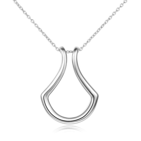 Sterling Silver Ring Holder Necklace Pendant Jewelry for Women – Image 9