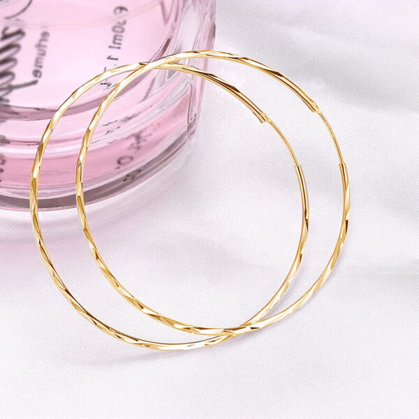 925 Sterling Silver Circle Endless Hoop Earrings as Gifts for Women – Image 7