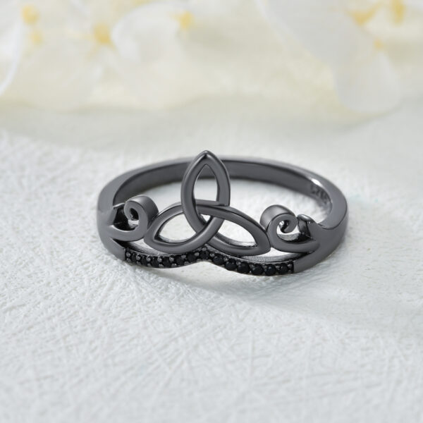 Sterling Silver Black Celtic Rings – Image 2