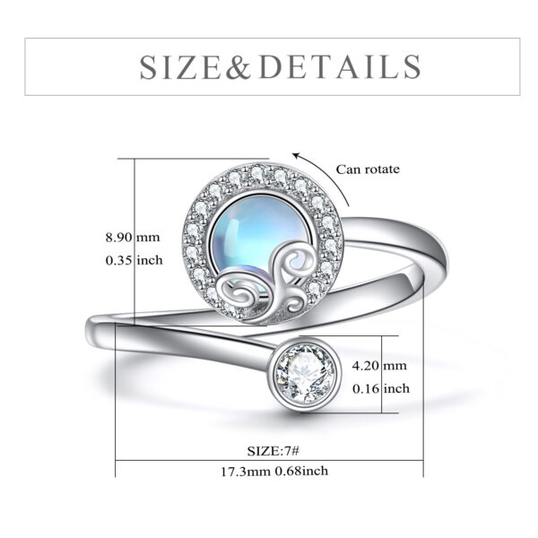 sterling silver  spinner adjustable rotatable rings – Image 2