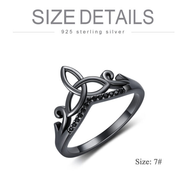 Sterling Silver Black Celtic Rings – Image 4