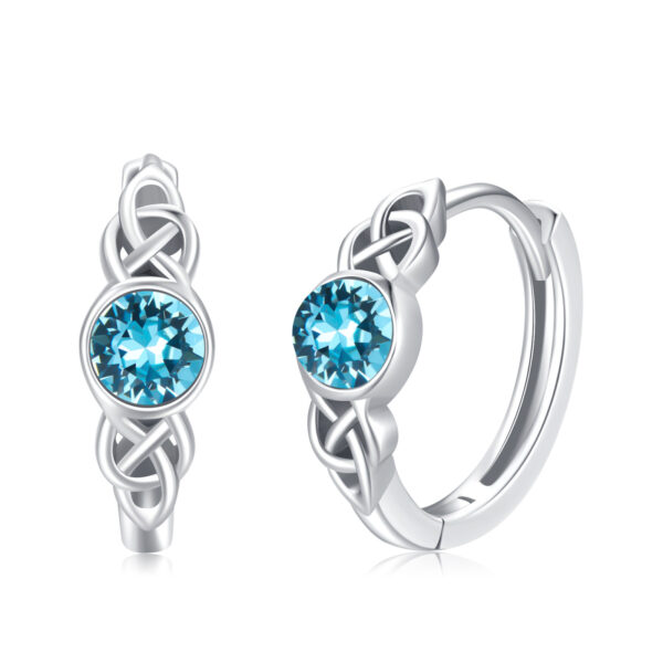 Hypoallergenic Sterling Silver Celtic Moonstone Hoop Earrings As For Women – Image 6