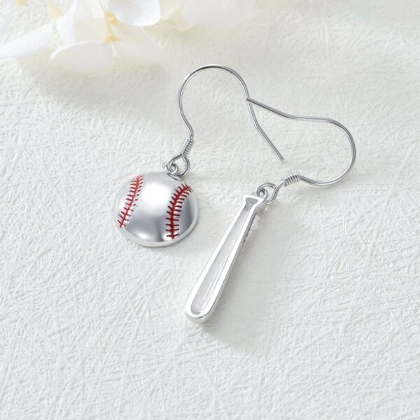 Baseball Earrings for Women Sterling Silver Baseball Bat Earrings Sport Lover Jewelry Gifts – Image 6