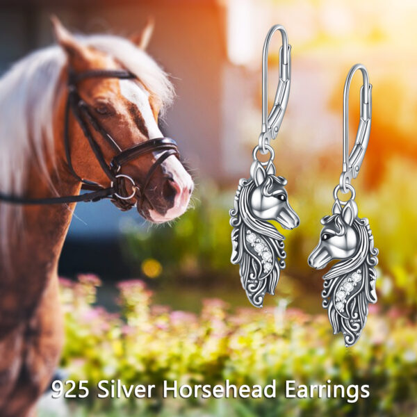 Sterling Silver Horse Dangle Drop Leverback Earrings Jewelry Gifts – Image 4