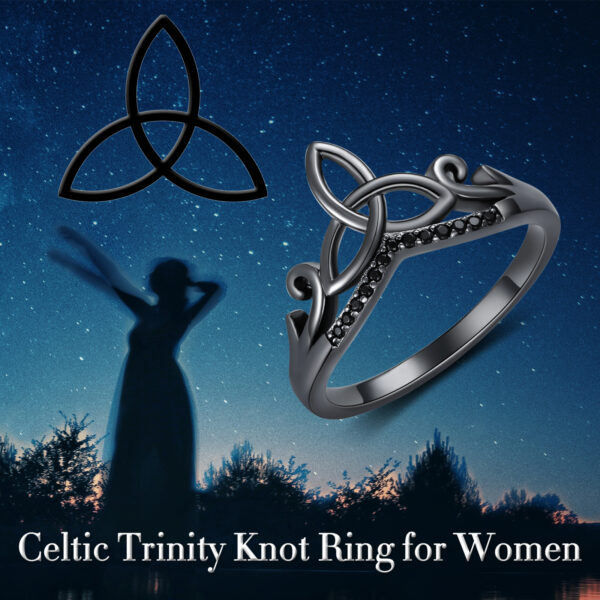 Sterling Silver Black Celtic Rings – Image 5