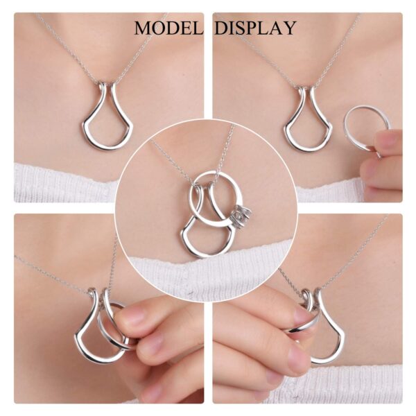 Sterling Silver Ring Holder Necklace Pendant Jewelry for Women – Image 10