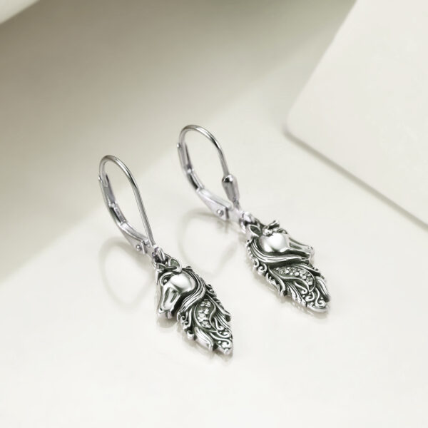 Sterling Silver Horse Dangle Drop Leverback Earrings Jewelry Gifts – Image 6