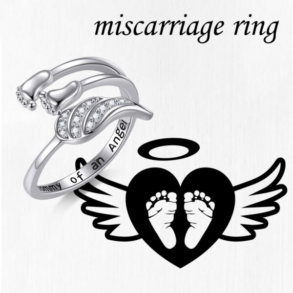 Miscarriage Gift for Mothers Sterling Silver Miscarriage Ring Infant Loss Memorial Jewelry Sympathy Gift for Women Mom – Image 5