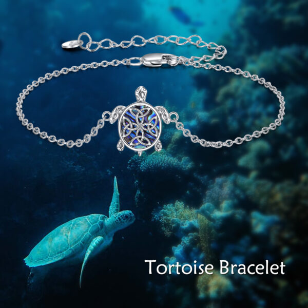 Sterling Silver Abalone Sea Turtle Adjustable Ankle Jewelry Gifts for Women – Image 6