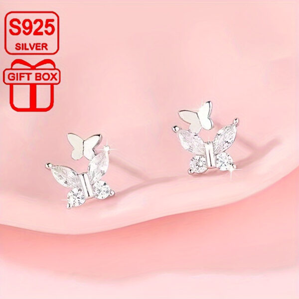 Full Body Material 925 Sterling Silver Anti Allergic Earrings – Image 4