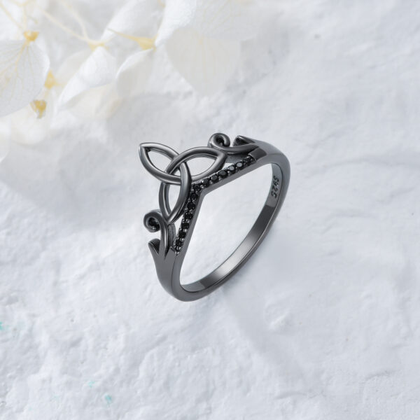 Sterling Silver Black Celtic Rings – Image 6